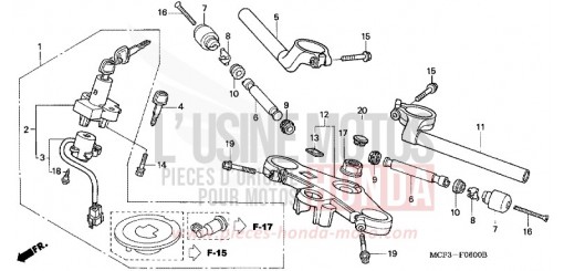 HANDLE PIPE/TOP BRIDGE VTR1000SP1 de 2001